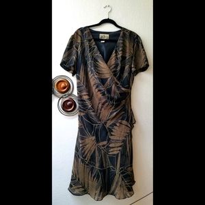 Sheri Martin Black & Brown Dress, Sz 18